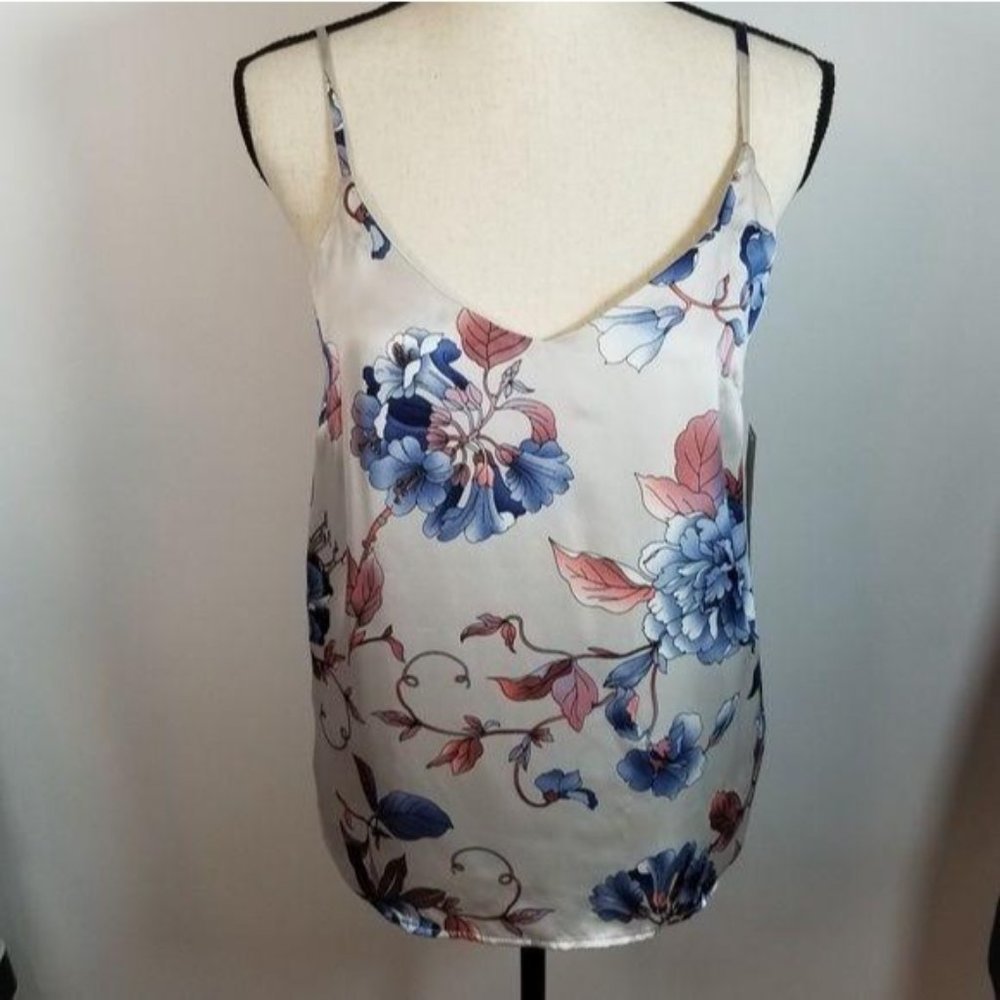 14th & Union Tank S Floral Scoop Adjustable Strap